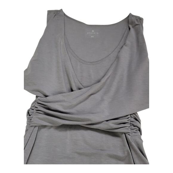 Athleta Adriana Faux Wrap Sleeveless Sccop Neck‎ Gray Dress Women's Size Medium - Picture 3 of 11